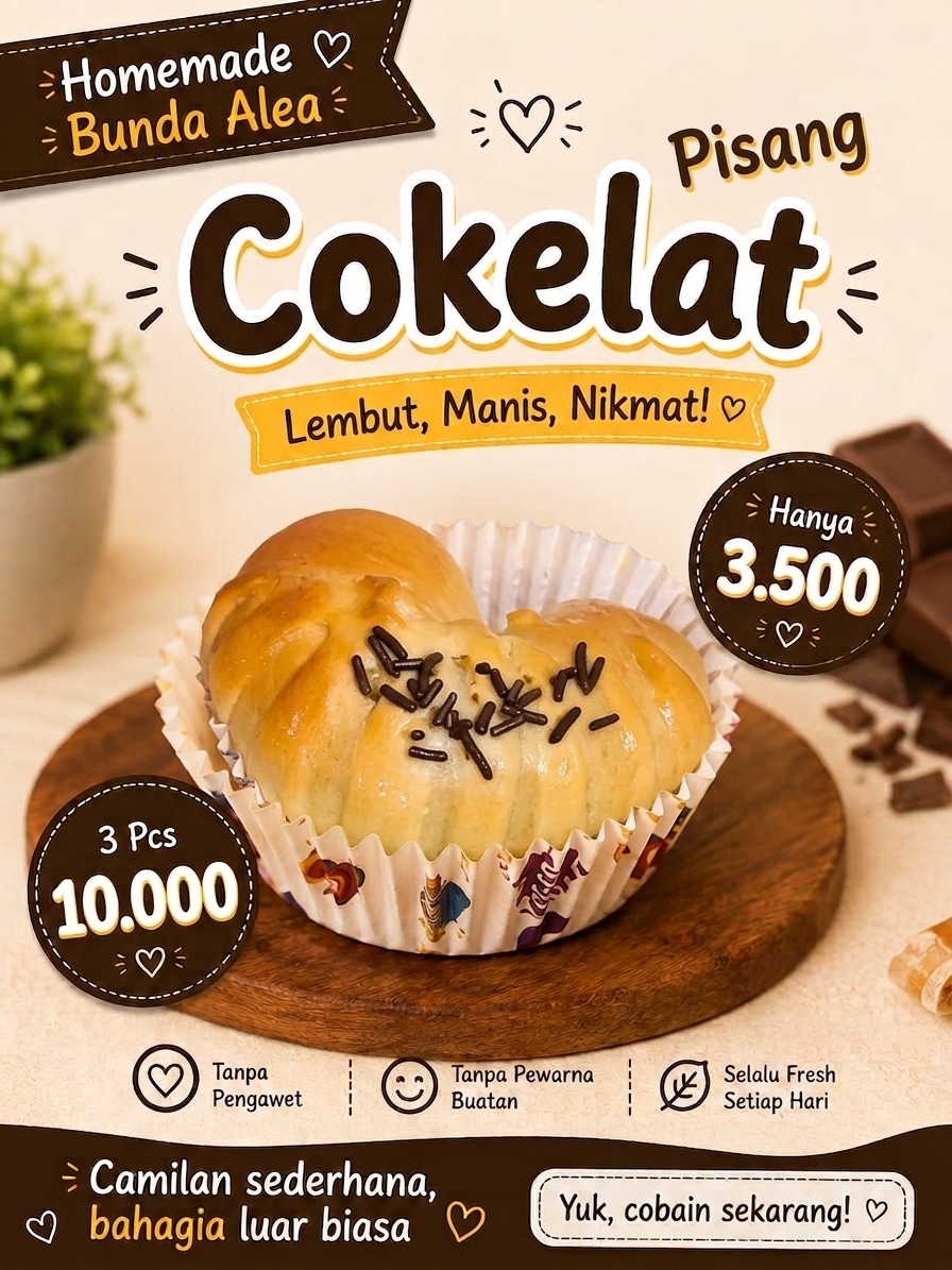 Roti Cokelat Pisang Kecil